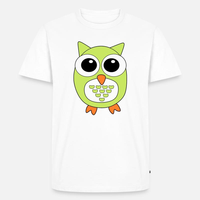 Eule grüne Eule - Männer Premium Bio T-Shirt - Weiß