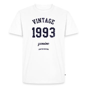 Vintage 1993 Well Aged Genuine Parts - Men's Premium Organic T-Shirt - white - Front - Nico (187cm)