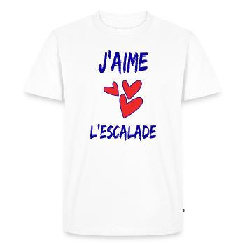ESCALADE. CLIMB. CLIMBING. ESCALADE. VAN. GRIMPE. - T-shirt Premium bio Homme - blanc - Devant - Nico (187cm)