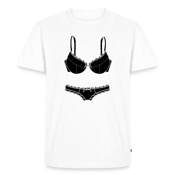 Logo de lingerie soutien-gorge et slip pour magasin - T-shirt Premium bio Homme - blanc - Devant - Nico (187cm)