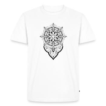 Mandala graphic dot work - Men's Premium Organic T-Shirt - white - Front - Nico (187cm)