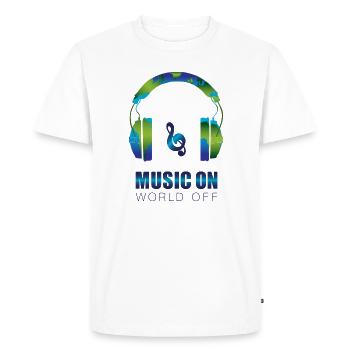 Music On World Off - Men's Premium Organic T-Shirt - white - Front - Nico (187cm)