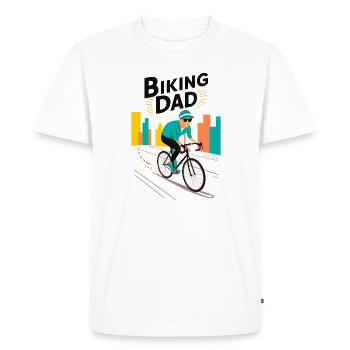 Illustration de papa à vélo pour les papas actifs - T-shirt Premium bio Homme - blanc - Devant - Nico (187cm)