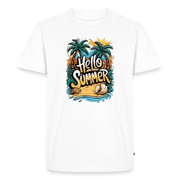 Conception de plage d’été tropical - T-shirt Premium bio Homme - blanc - Devant - Nico (187cm)
