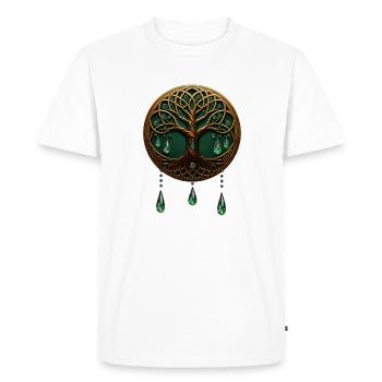 Arbre de vie stylisé - T-shirt Premium bio Homme - blanc - Devant - Nico (187cm)