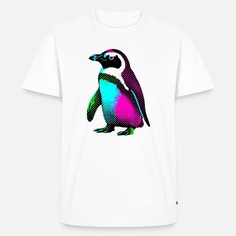 Pinguin - Männer Premium Bio T-Shirt - Weiß