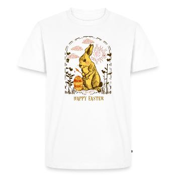 Easter bunny in the evening sunshine - Men's Premium Organic T-Shirt - white - Front - Nico (187cm)