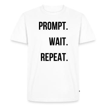 Prompt. Wait. Repeat. - Men's Premium Organic T-Shirt - white - Front - Nico (187cm)