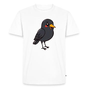 oiseau merle noir - T-shirt Premium bio Homme - blanc - Devant - Nico (187cm)