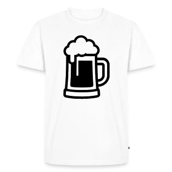 Verre à bière symbole bière - T-shirt Premium bio Homme - blanc - Devant - Nico (187cm)