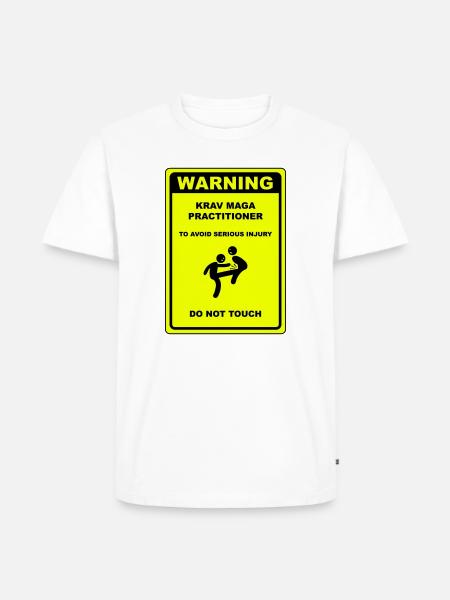 Warning! Krav Maga practitioner! - Men's Premium Organic T-Shirt - white