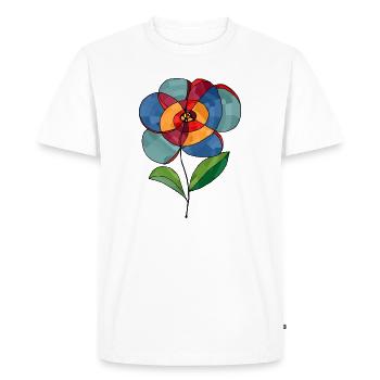 Fleur - T-shirt Premium bio Homme - blanc - Devant - Nico (187cm)