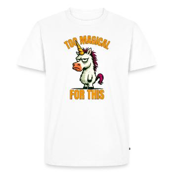 Trop magique pour cela - chemise amusante licorne amusante - T-shirt Premium bio Homme - blanc - Devant - Nico (187cm)
