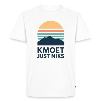 Kmoet just nothing, Antwerp dialect Shirts - Men's Premium Organic T-Shirt - white - Front - Nico (187cm)