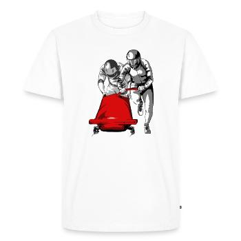 Bobsledder pushing at the start - Men's Premium Organic T-Shirt - white - Front - Nico (187cm)