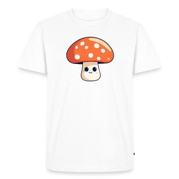 Champignon ami Illustration d’automne - T-shirt Premium bio Homme - blanc - Devant - Nico (187cm)