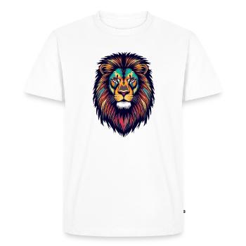 Explosion de couleur de lion brillant - T-shirt Premium bio Homme - blanc - Devant - Nico (187cm)
