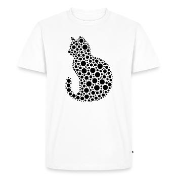 Dot Art Cats Silhouette pour les amoureux des chats - T-shirt Premium bio Homme - blanc - Devant - Nico (187cm)