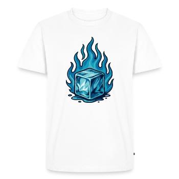 Bloc gelé brûlant – Art de la flamme - T-shirt Premium bio Homme - blanc - Devant - Nico (187cm)