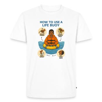 Lifebuoy Instructions - Men's Premium Organic T-Shirt - white - Front - Nico (187cm)