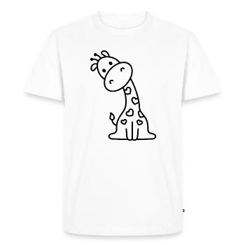 Croquis mignon de girafe - Conception de motif animal enfantin - T-shirt Premium bio Homme - blanc - Devant - Nico (187cm)