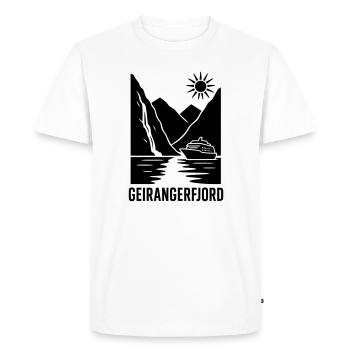 Geiranger Fjord, Norvège - T-shirt Premium bio Homme - blanc - Devant - Nico (187cm)