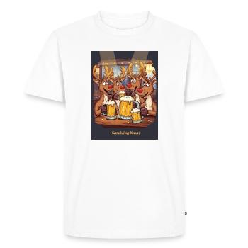 Surviving Xmas - Men's Premium Organic T-Shirt - white - Front - Nico (187cm)