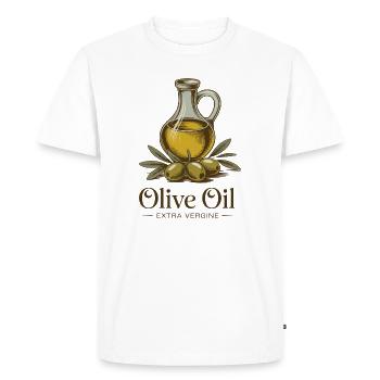 Olive oil - Men's Premium Organic T-Shirt - white - Front - Nico (187cm)