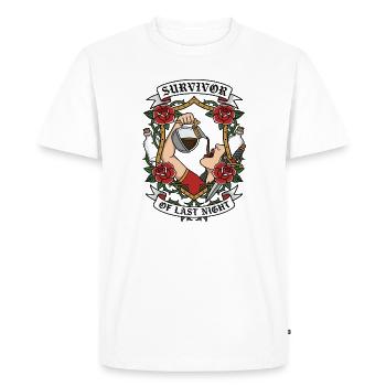 Survivant de la nuit dernière - T-shirt Premium bio Homme - blanc - Devant - Nico (187cm)