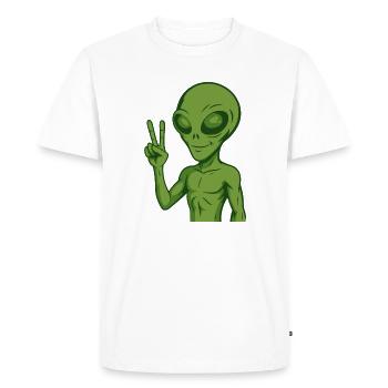 Paix extraterrestre Paix - T-shirt Premium bio Homme - blanc - Devant - Nico (187cm)