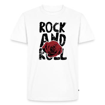 Rock and roll - T-shirt Premium bio Homme - blanc - Devant - Nico (187cm)