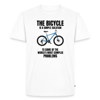 Bicycle Cycling Cyclist Lover Cycle Instructor - Men's Premium Organic T-Shirt - white - Front - Nico (187cm)