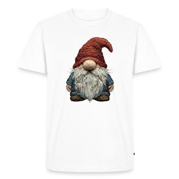 Gnome en aspect brodé (imprimé) - T-shirt Premium bio Homme - blanc - Devant - Nico (187cm)