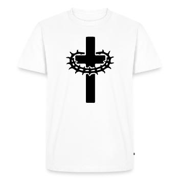 Cross Crown of Thorns Jesus - Men's Premium Organic T-Shirt - white - Front - Nico (187cm)