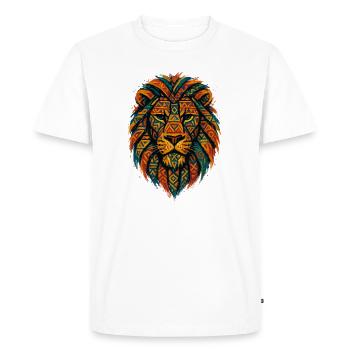 Tribal wild lion - Men's Premium Organic T-Shirt - white - Front - Nico (187cm)