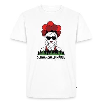 Black Forest Mädle - Baden proverb - Men's Premium Organic T-Shirt - white - Front - Nico (187cm)