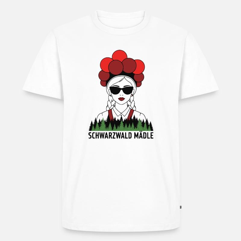 Schwarzwald Mädle - badisches Sprichwort - Männer Premium Bio T-Shirt - Weiß