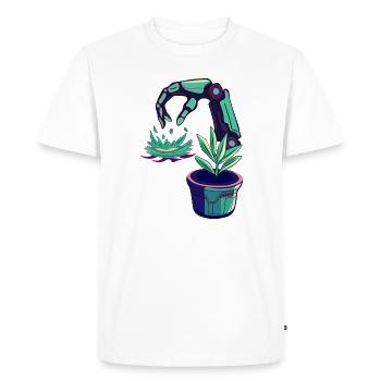 Neon robots - Men's Premium Organic T-Shirt - white - Front - Nico (187cm)