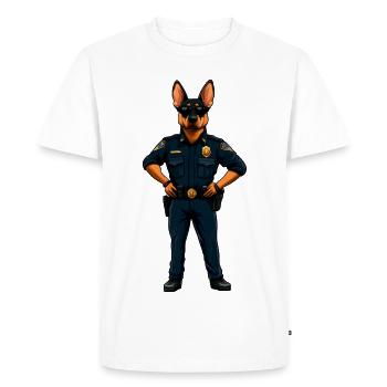 Police Dog - Men's Premium Organic T-Shirt - white - Front - Nico (187cm)