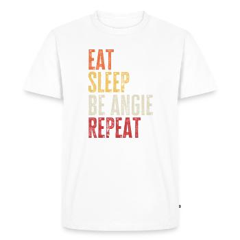 Eat Sleep Be Angie Repeat Retro Name - Men's Premium Organic T-Shirt - white - Front - Nico (187cm)