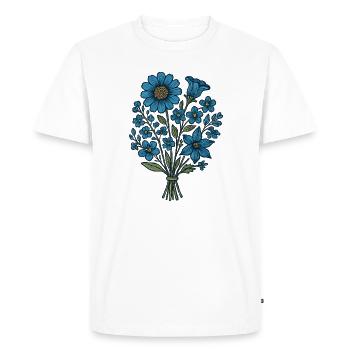Bouquet de Fleurs Bleues - T-shirt Premium bio Homme - blanc - Devant - Nico (187cm)