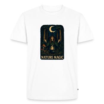 Magie de la Lune de la Forêt - T-shirt Premium bio Homme - blanc - Devant - Nico (187cm)