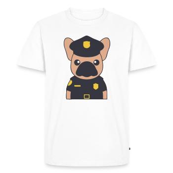 Uniforme de policier Frenchie - T-shirt Premium bio Homme - blanc - Devant - Nico (187cm)