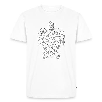 Silhouette noire géométrique de tortue de mer - T-shirt Premium bio Homme - blanc - Devant - Nico (187cm)