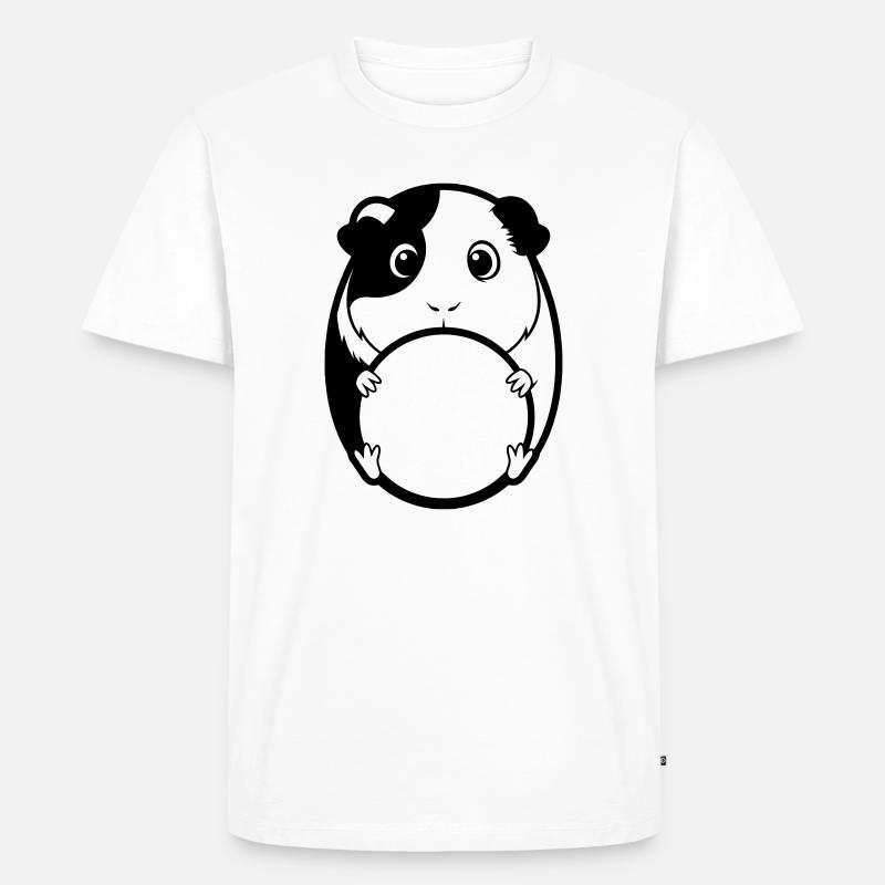 Dickes Meerschweinchen Comic - Männer Premium Bio T-Shirt - Weiß