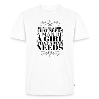 Citation d’autonomisation indépendante des filles - T-shirt Premium bio Homme - blanc - Devant - Nico (187cm)