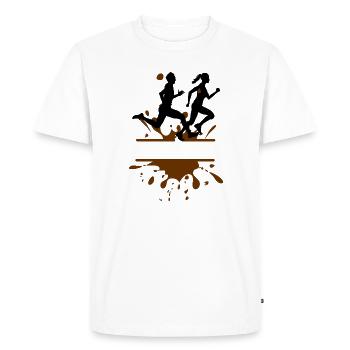 Mud Run Challenge – Man & Woman Mud - Men's Premium Organic T-Shirt - white - Front - Nico (187cm)