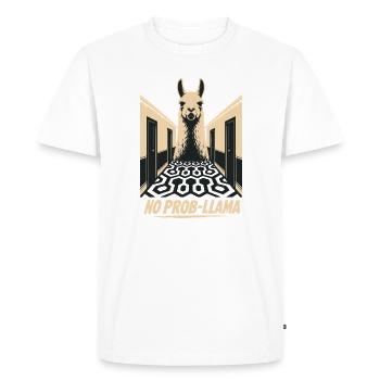 Lama ils te mordent Regrette l’horreur - T-shirt Premium bio Homme - blanc - Devant - Nico (187cm)