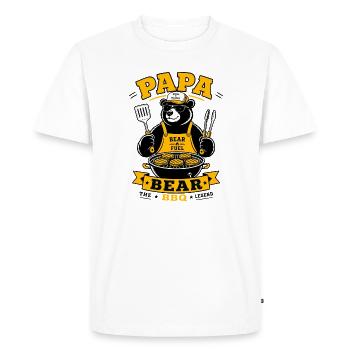 Papa Bear BBQ Grill Master - Men's Premium Organic T-Shirt - white - Front - Nico (187cm)