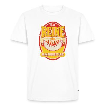La Reine du Barbecue - T-shirt Premium bio Homme - blanc - Devant - Nico (187cm)